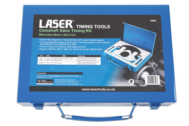 Laser Tools 6896 Timing Kit - for Mercedes-Benz 1.8, 2.1, 2.2 Diesel