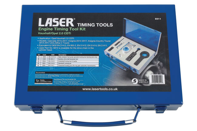 Laser Tools 6911 Engine Timing Tool Kit - for Vauxhall/Opel 2.0 CDTI