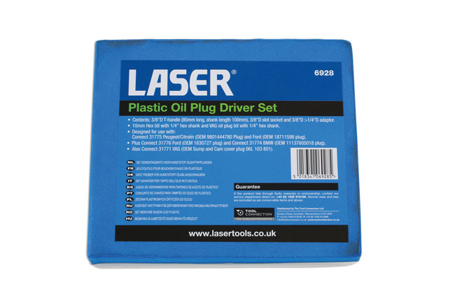 Laser Tools 6928 Plastic Oil Plug Driver Set
