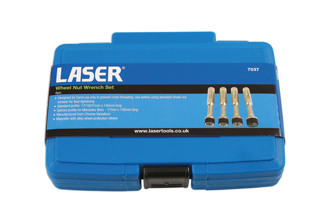 Laser Tools 7037 Wheel Nut Wrench Set 4pc
