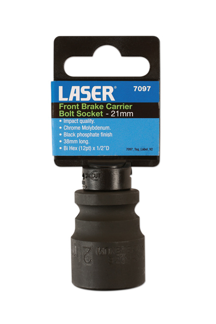 Laser Tools 7097 Front Brake Carrier Bolt Socket 21mm
