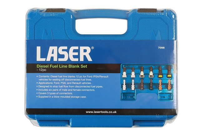 Laser Tools 7098 Diesel Fuel Line Blank Set 12pc