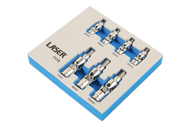 Laser Tools 7175 Universal Joint Hex Socket Bit Set 7pc
