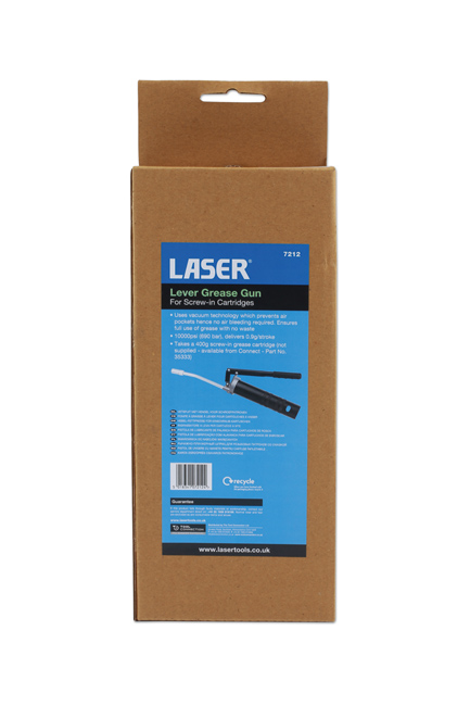 Laser Tools 7212 Lever Grease Gun for Screw-In Cartridges