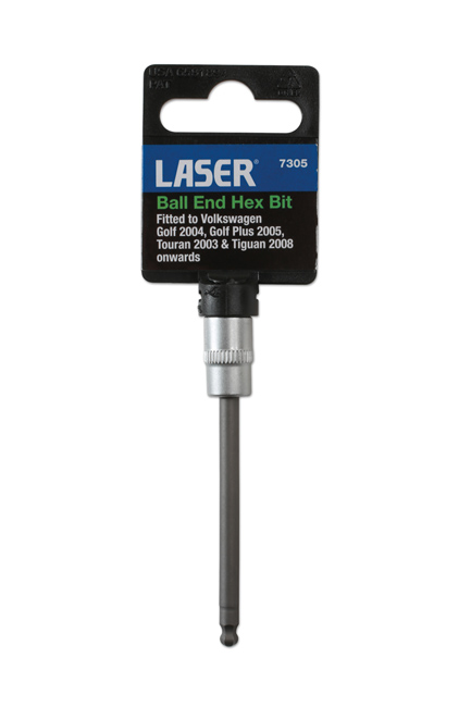 Laser Tools 7305 Ball End Hex Bit Socket 1/4"D 4mm