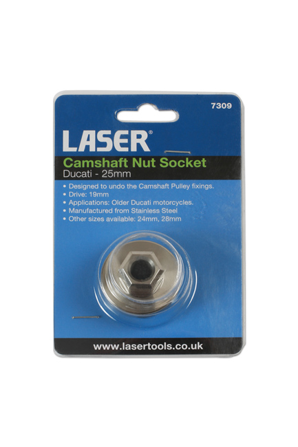 Laser Tools 7309 Camshaft Nut Socket 25mm - for Ducati
