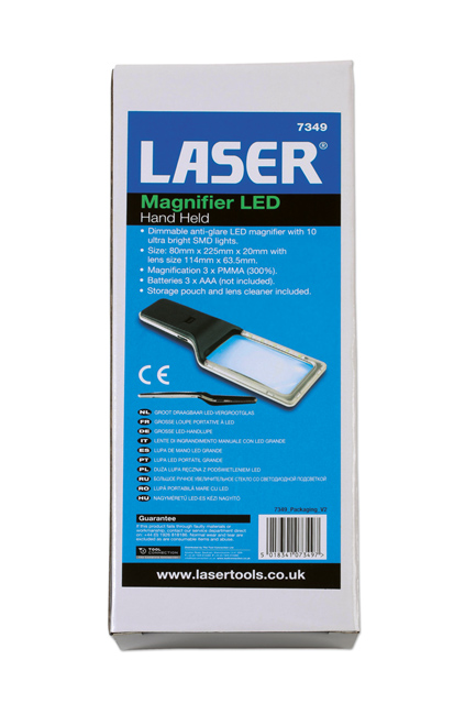Laser Tools 7349 Large Magnifying Glass with LED