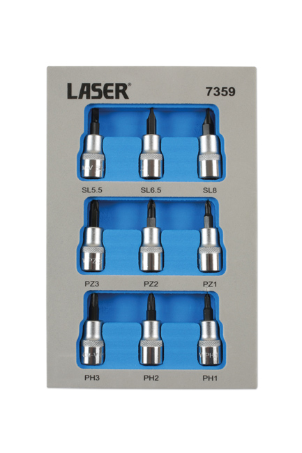Laser Tools 7359 Socket Bit Set 3/8"D 9pc