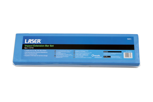 Laser Tools 7371 Impact Extension Bar Set 1/4"D 6pc