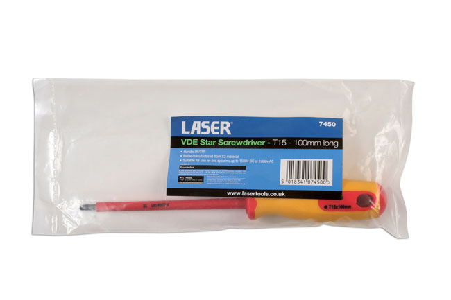 Laser Tools 7450 Insulated Star* Screwdriver T15