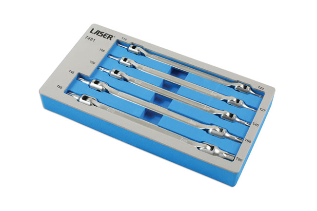 Laser Tools 7481 Double Ended Flexible Star Bit Set 5pc
