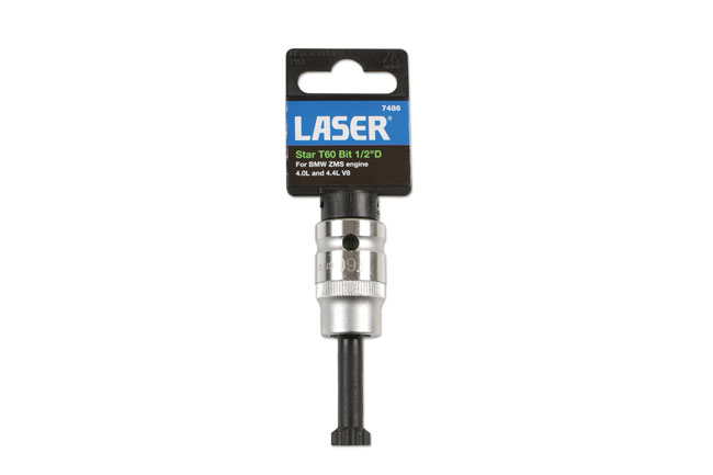 Laser Tools 7486 Long Series Star Socket Bit 1/2"D T60