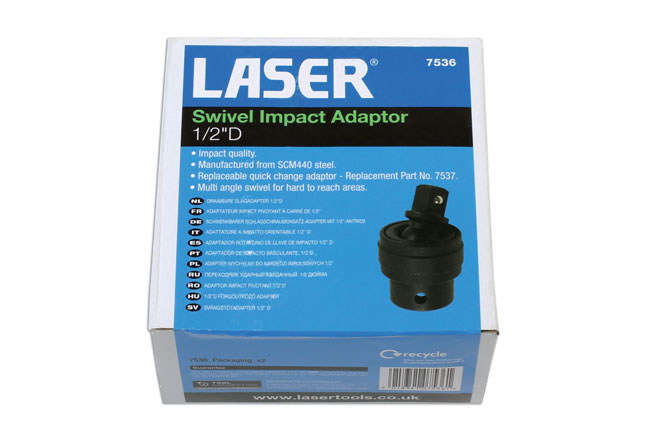 Laser Tools 7536 Universal Joint Swivel Impact Adaptor 1/2"D