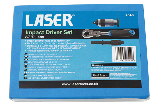 Laser Tools 7540 Impact Driver Set 3/8"D 4pc