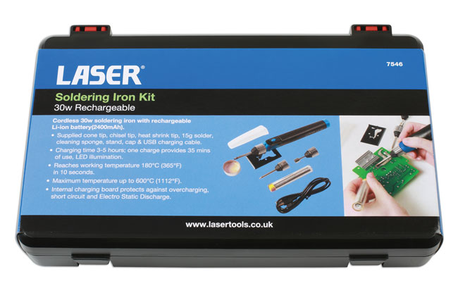 Laser Tools 7546 Rechargeable Soldering Iron Kit 30w