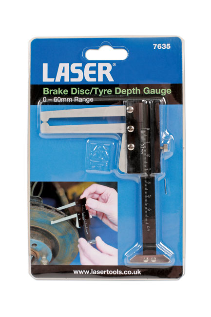 Laser Tools 7635 Brake Disc & Tyre Depth Gauge