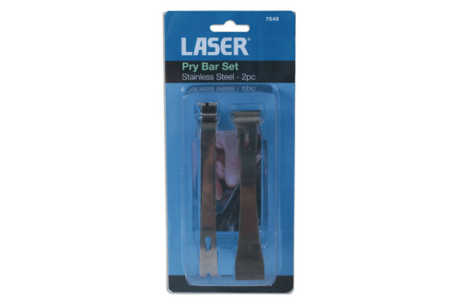 Laser Tools 7648 Pry Bar Set 2pc - Stainless Steel