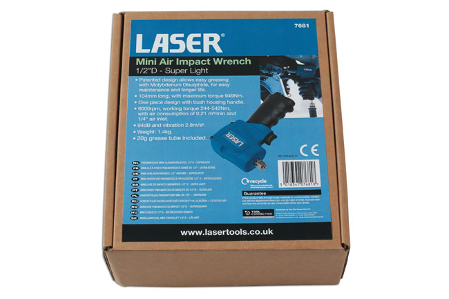 Laser Tools 7681 Mini Air Impact Wrench 1/2"D - Super Light