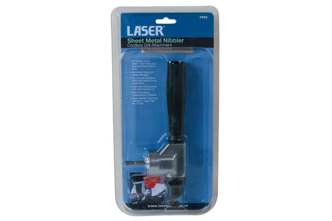 Laser Tools 7693 Sheet Metal Nibbler - Cordless Drill Attachment