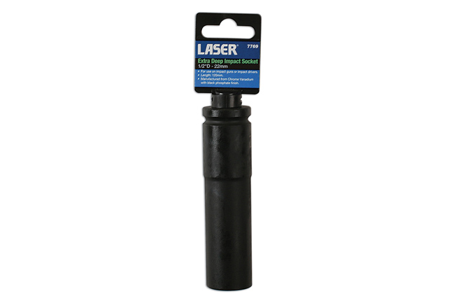 Laser Tools 7769 Extra Deep Impact Socket 1/2"D 22mm