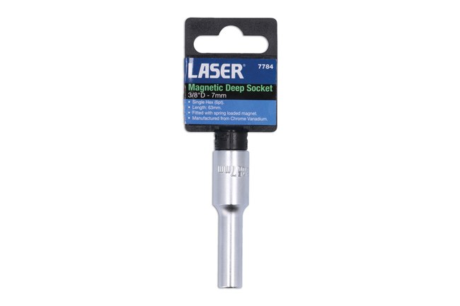 Laser Tools 7784 Magnetic Deep Socket 3/8"D 7mm