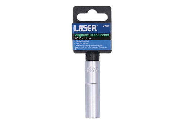 Laser Tools 7787 Magnetic Deep Socket 3/8"D 11mm