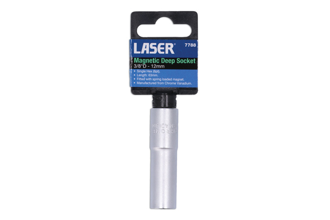 Laser Tools 7788 Magnetic Deep Socket 3/8"D 12mm