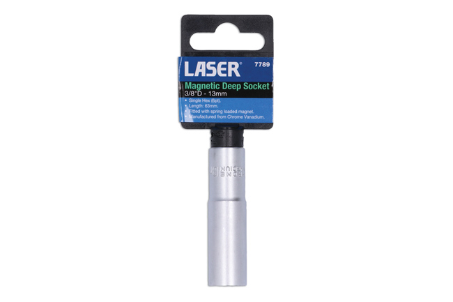 Laser Tools 7789 Magnetic Deep Socket 3/8"D 13mm
