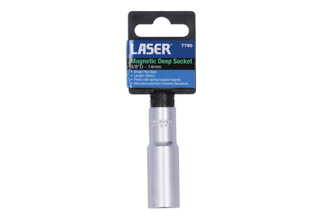 Laser Tools 7790 Magnetic Deep Socket 3/8"D 14mm