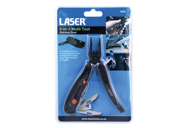 Laser Tools 7872 9-in-1 Stainless Steel Multi Tool