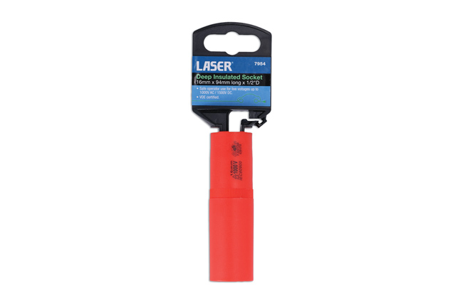 Laser Tools 7954 Deep Insulated Socket 1/2"D 16mm