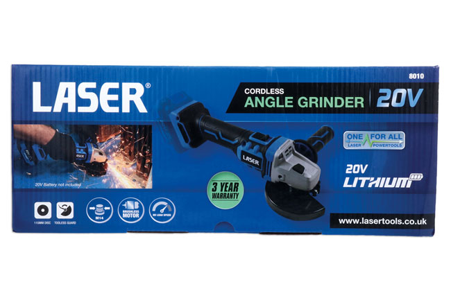 Laser Tools 8010 Cordless Angle Grinder 20V w/o Battery