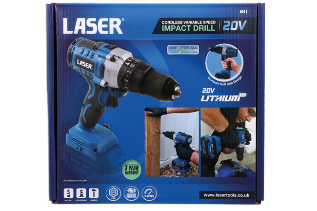 Laser Tools 8011 Cordless Variable Speed Impact Drill 20V w/o Battery