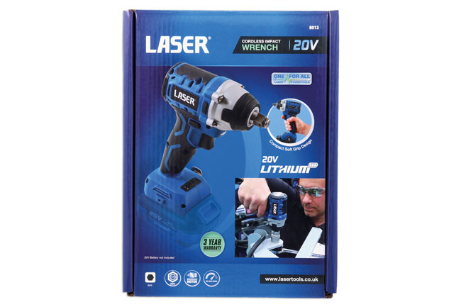 Laser Tools 8013 Cordless Impact Wrench 1/2"D 20V w/o Battery