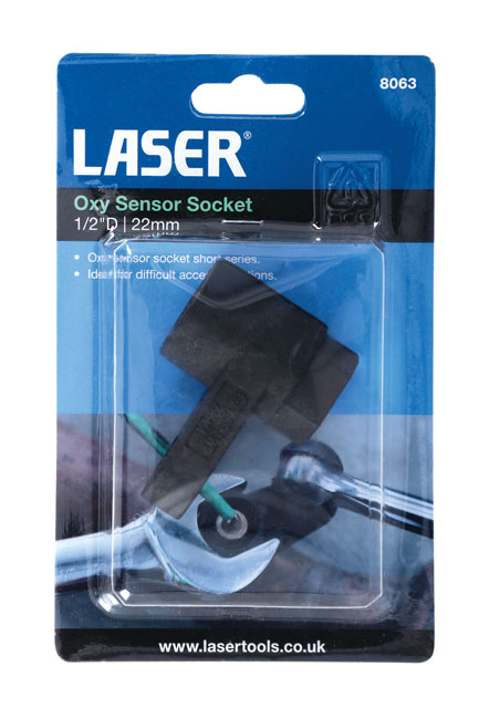 Laser Tools 8063 Oxygen Sensor Socket 1/2"D 22mm