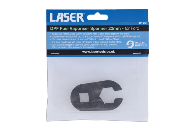 Laser Tools 8100 DPF Fuel Vaporiser Spanner 22mm - for Ford