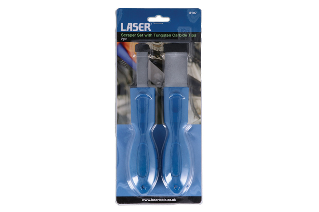 Laser Tools 8107 Scraper Set With Tungsten Carbide Tips 2pc