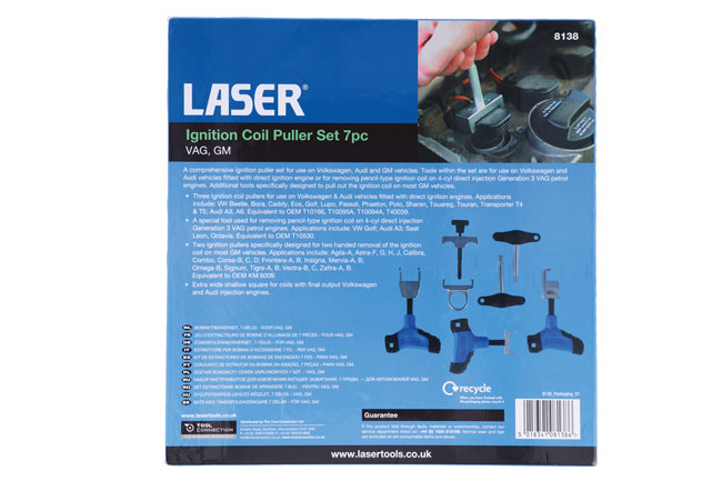 Laser Tools 8138 Ignition Coil Puller Set 7pc - for VAG, GM