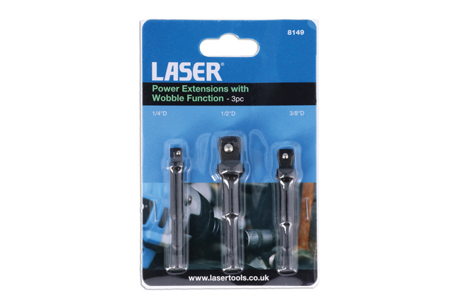 Laser Tools 8149 Power Extensions with Wobble Function 3pc