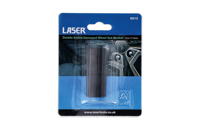 Laser Tools 8213 Double Ended Damaged Wheel Nut Socket 16.5x17.5mm
