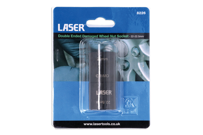 Laser Tools 8226 Double Ended Damaged Wheel Nut Socket 22x22.5mm