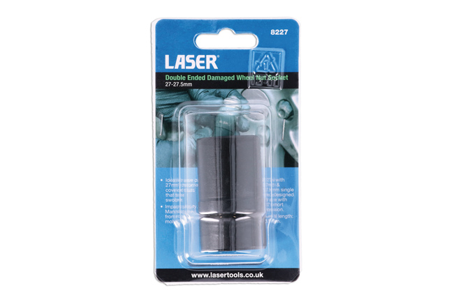 Laser Tools 8227 Double Ended Damaged Wheel Nut Socket 27 x 27.5mm