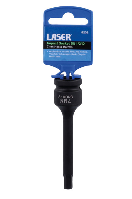 Laser Tools 8232 Impact Socket Bit 1/2"D 7mm