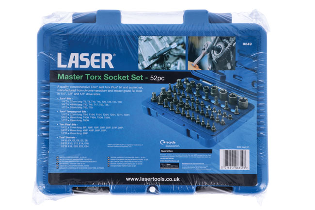 Laser Tools 8349 Master Torx Socket Set 52pc