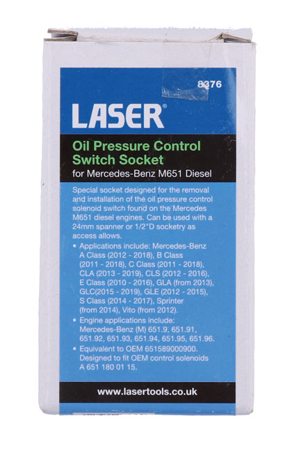 Laser Tools 8376 Oil Pressure Control Switch Socket - for Mercedes-Benz M651 Diesel