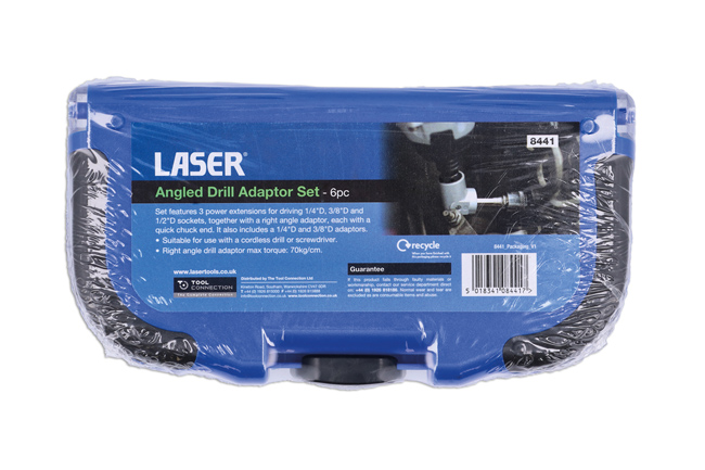 Laser Tools 8441 Angled Drill Adaptor Set 6pc