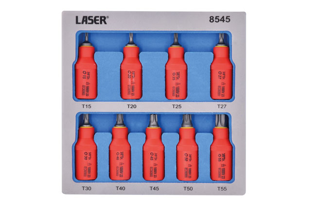 Laser Tools 8545 Insulated Star Bit Socket Set 3/8"D 9pc