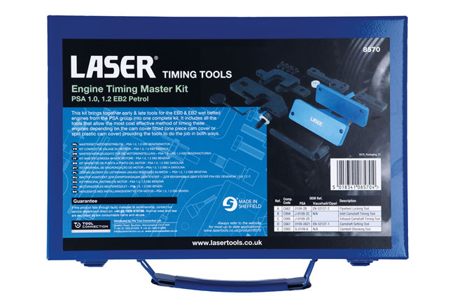 Laser Tools 8570 Engine Timing Master Kit – for PSA 1.0, 1.2 EB2 Petrol