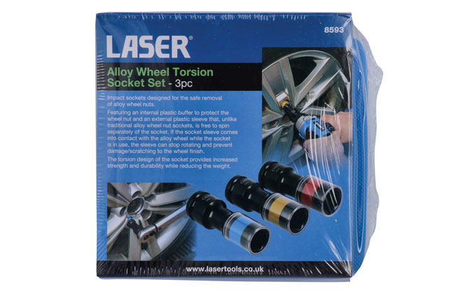 Laser Tools 8593 Alloy Wheel Torsion Socket Set 3pc