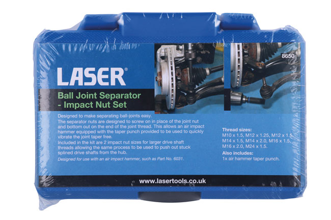 Laser Tools 8650 Ball Joint Separator - Impact Nut Set